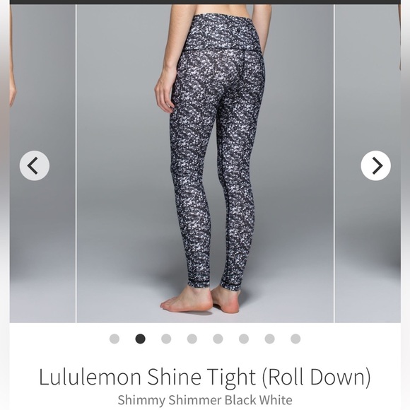 Lululemon Shine Tight Shimmy Shimmer Black White Leggings - Picture 14 of 15